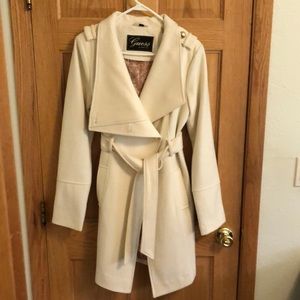 Guess White Pea Coat